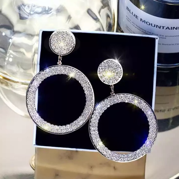 Jewelry - Round Cubic Zircon Drop Earrings